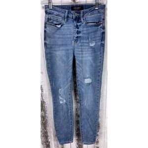 Judy Blue Los Angeles Womens Distressed Skinny Jeans Size 3/26 Denim Blue